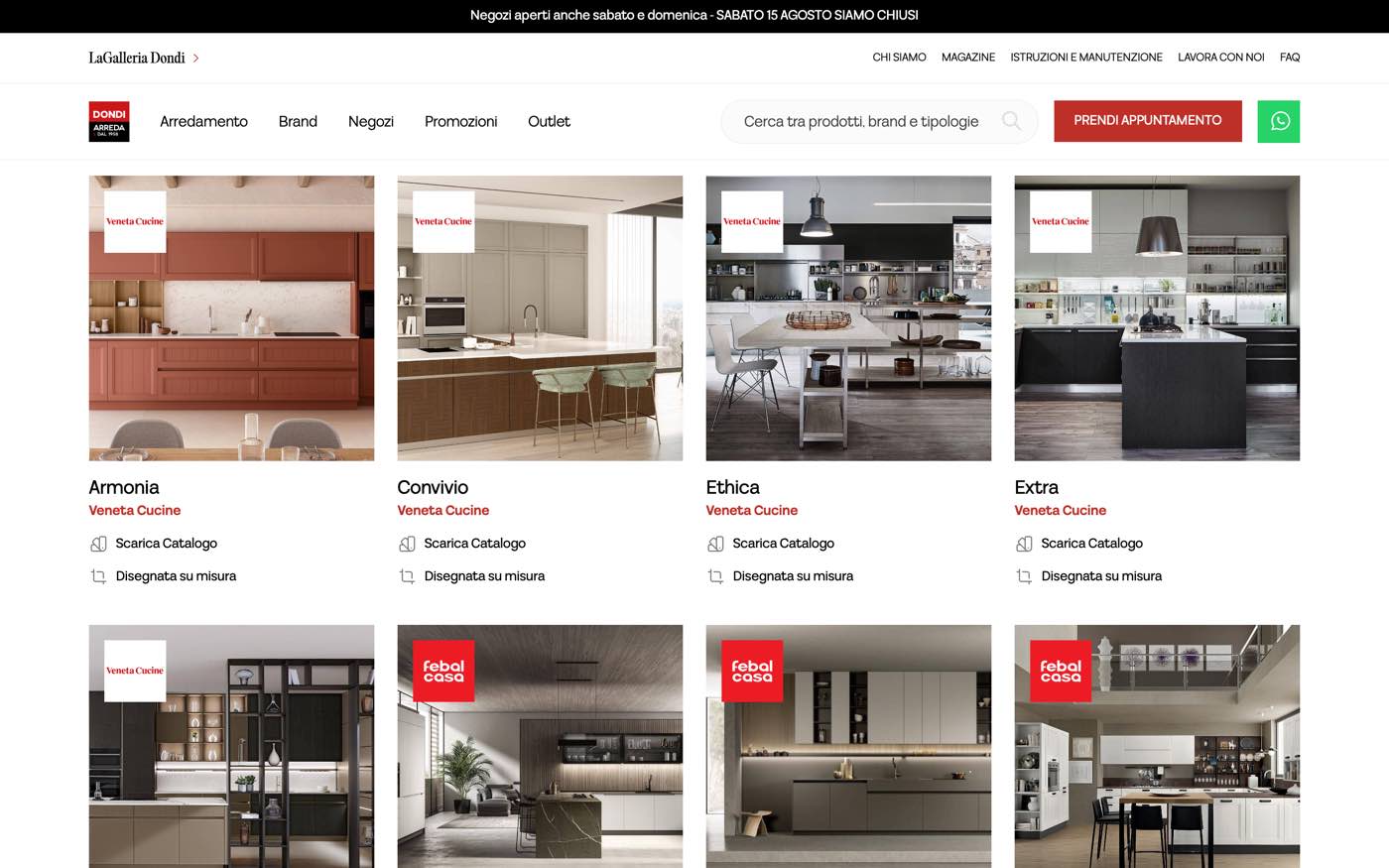 Sito web Dondi Arreda realizzato da One AM