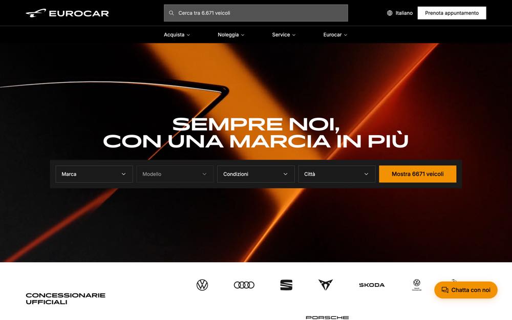 Sito web Eurocar realizzato da One AM